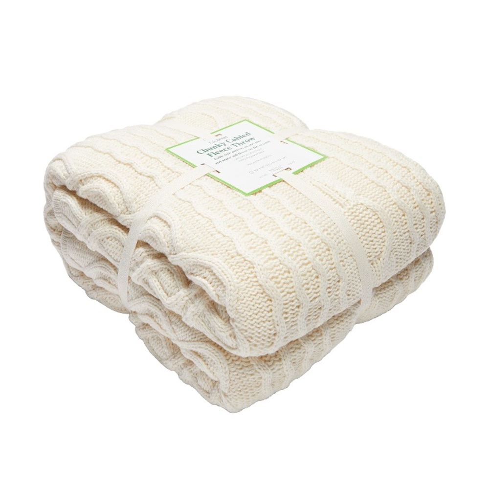 L.l. Bean Chunky Cabled Fleece Throw